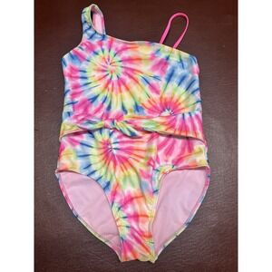 Wonder Nation Girl's Tie-Dye Multicolor One Piece‎ Swimsuit Size: Lg (10-12)